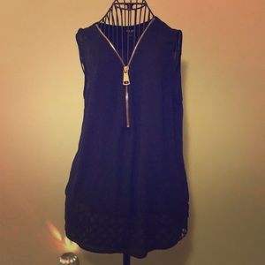 Adjustable Zipper Blouse